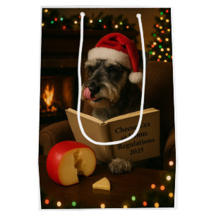 Cheese Tax Christmas gift bag with Schnauzer