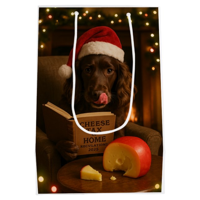 Cheese Tax Christmas gift bag - Working Cocker (Back)
