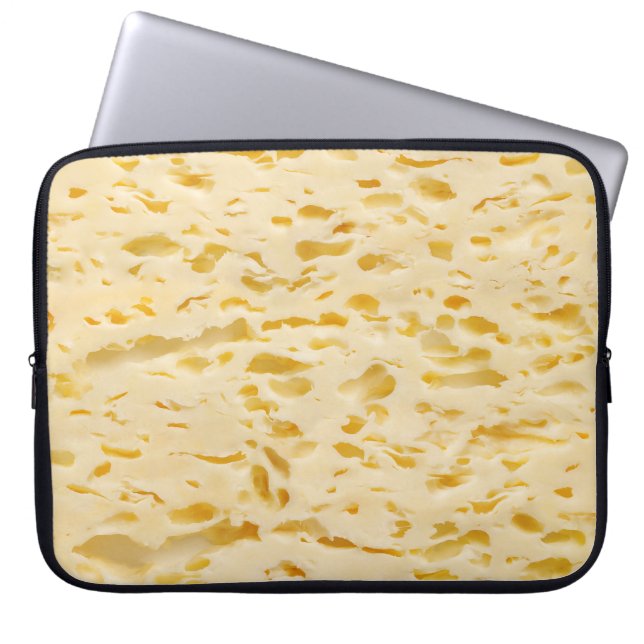 Cheese texture, characteristic holes laptop sleeve (Front)