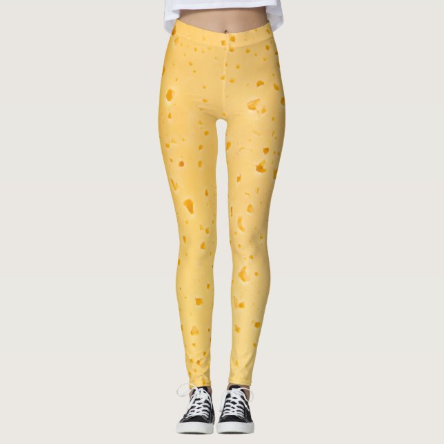Cheese Texture Pattern Leggings (Front)