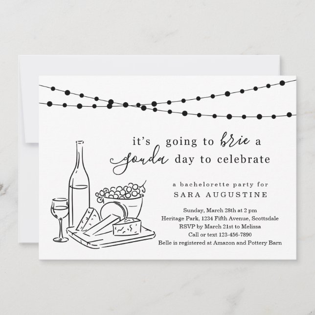 Cheese Theme Bachelorette Party Invitation (Front)