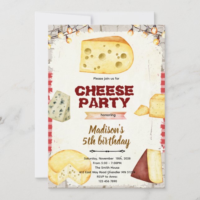 Cheese theme party invitation (Front)