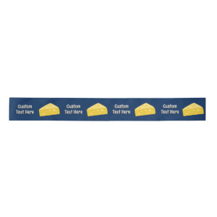 Cheese Wedges - own greeting - any dark background Satin Ribbon