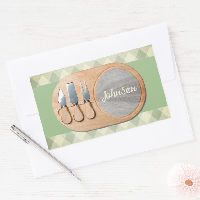 Cheeseboard Custom Charcuterie Personalised Rectangular Sticker (Envelope)