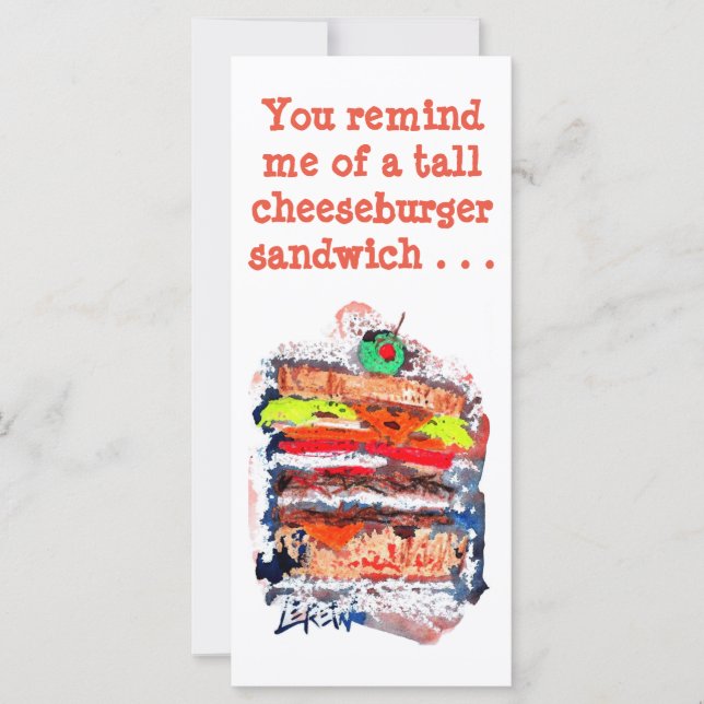 Cheeseburger #170229 Funny Birthday Card w/verse (Front)