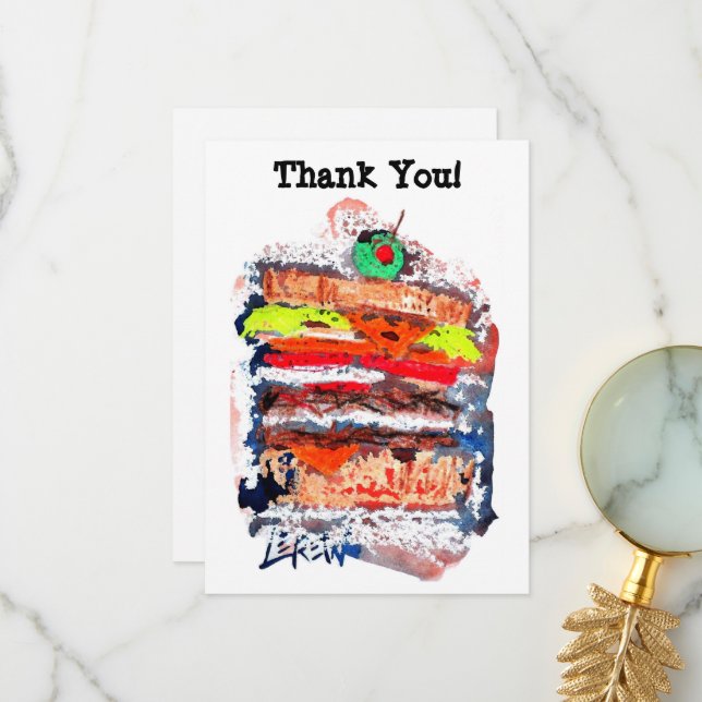 Cheeseburger #170229 thank you card (Front/Back In Situ)
