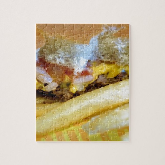 Cheeseburger and Fries Jigsaw Puzzle (Vertical)