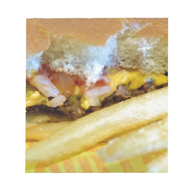 Cheeseburger and Fries Notepad (Front)