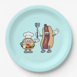 Cheeseburger and Hot Dog Party Plates Cook-Out