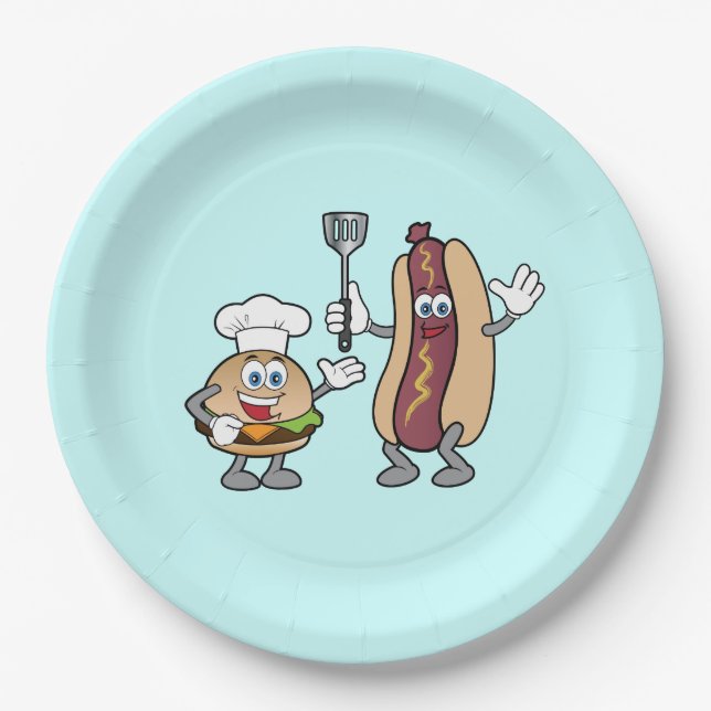 Cheeseburger and Hot Dog Party Plates Cook-Out (Front)