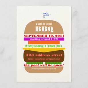 Cheeseburger BBQ Cookout Invitation Template