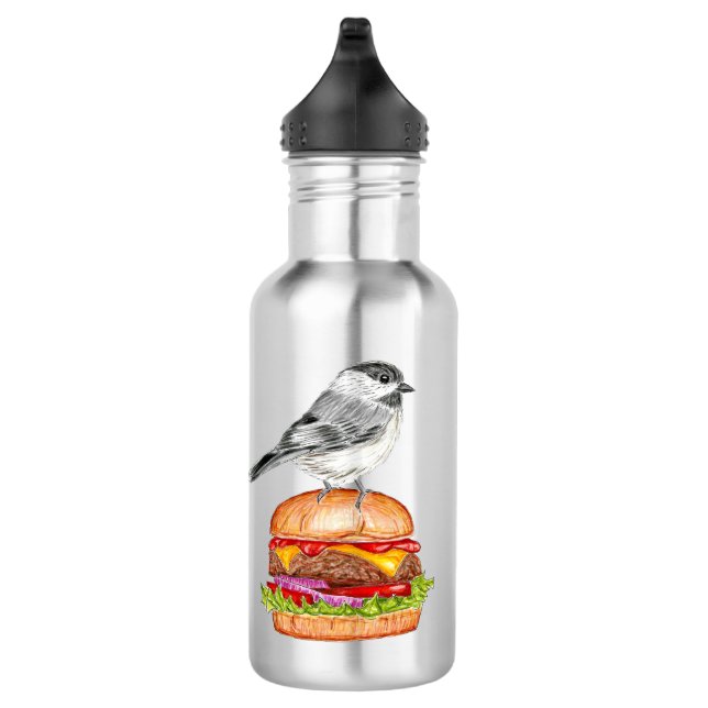 Cheeseburger Bird Black Capped Chickadee 532 Ml Water Bottle (Right)