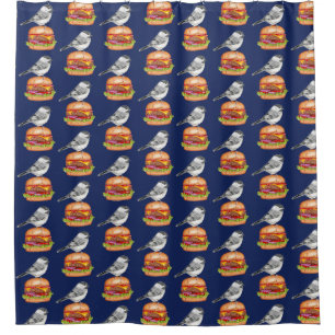 Cheeseburger Bird Chickadee Tahoe Shower Curtain