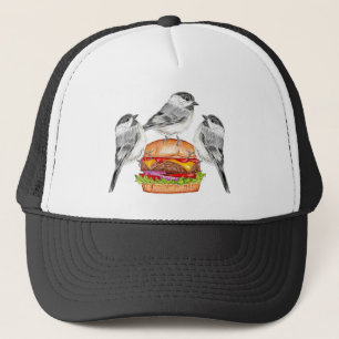 Cheeseburger Bird Trio Tahoe Mountain Chickadees Trucker Hat