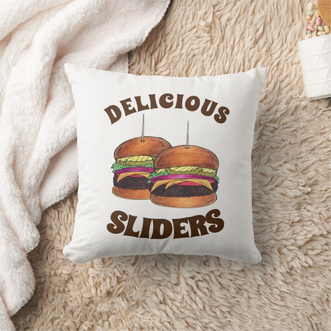 Cheeseburger Burger Hamburger Sliders Bar Food Cushion (Blanket)