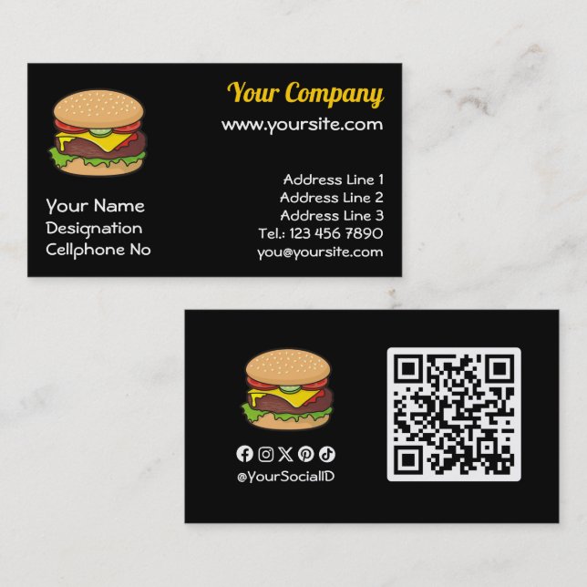 Cheeseburger Business Card (Front/Back)