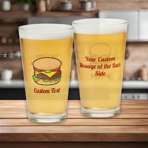 Cheeseburger Cartoon Glass