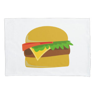 Cheeseburger cartoon pillowcase