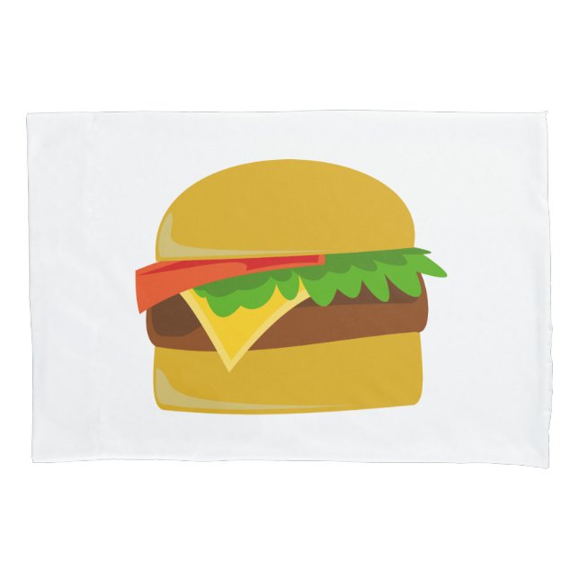 Cheeseburger cartoon pillowcase (Front)