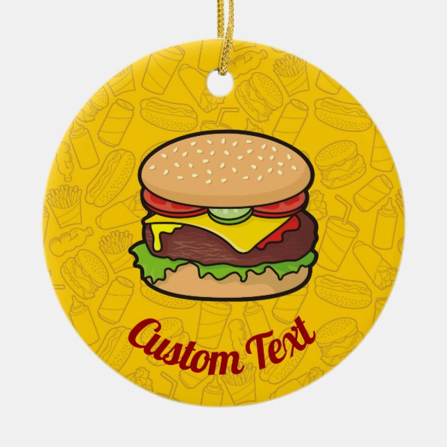 Cheeseburger Ceramic Ornament (Front)