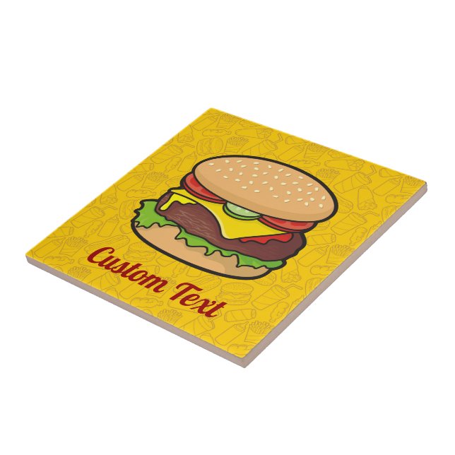 Cheeseburger Ceramic Tile (Side)