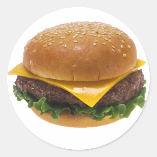 Cheeseburger Classic Round Sticker