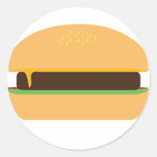 Cheeseburger Classic Round Sticker
