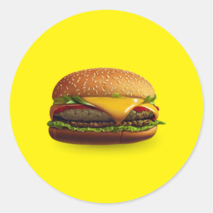 Cheeseburger Classic Round Sticker
