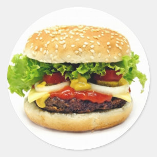 Cheeseburger Classic Round Sticker