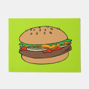 Cheeseburger custom doormat