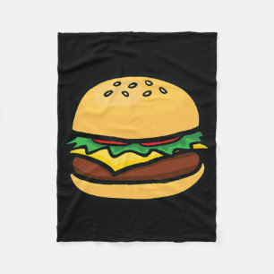 Cheeseburger Emoticon Hamburger Cheese Bbq  Fleece Blanket