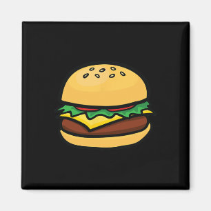 Cheeseburger Emoticon Hamburger Cheese Bbq  Magnet
