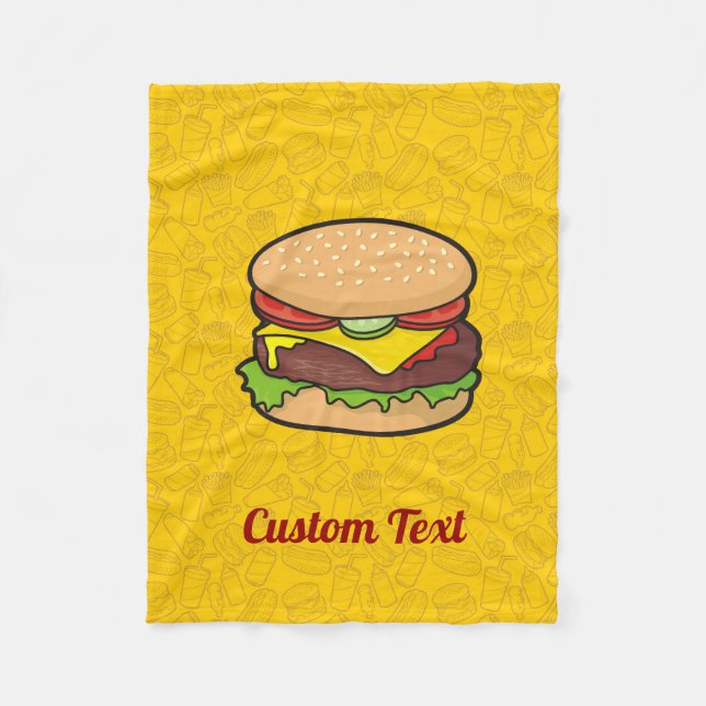 Cheeseburger Fleece Blanket (Front)