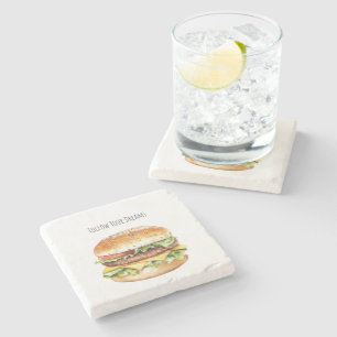 Cheeseburger Follow Your Dreams Stone Coaster