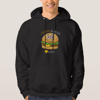 Cheeseburger French Fry & Hamburger Food Heart Hoodie