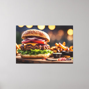 Cheeseburger & Fries Canvas Print