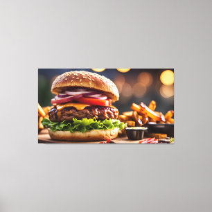 Cheeseburger & Fries Canvas Print