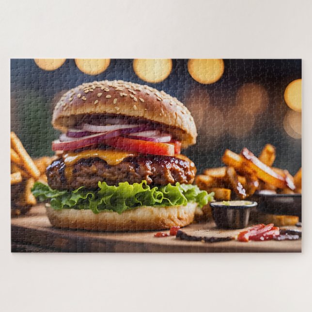 Cheeseburger & Fries Jigsaw Puzzle (Horizontal)