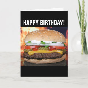 CHEESEBURGER FUNNY BIRTHDAY CARD