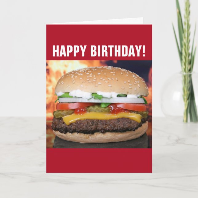 CHEESEBURGER FUNNY BIRTHDAY CARD (Front)