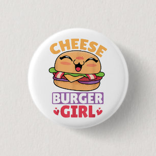 Cheeseburger Girl, Hamburger Women and Cheeseburge 3 Cm Round Badge
