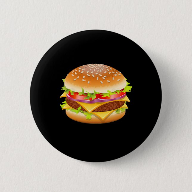 Cheeseburger Hamburger Burger Funny Food Halloween 6 Cm Round Badge (Front)