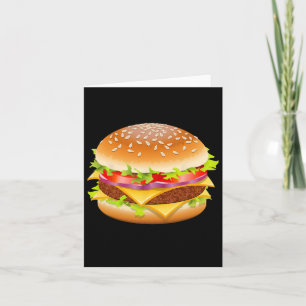 Cheeseburger Hamburger Burger Funny Food Halloween Card