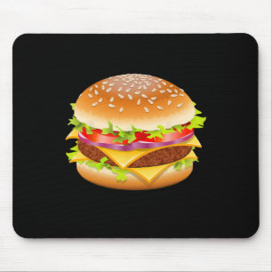 Cheeseburger Hamburger Burger Funny Food Halloween Mouse Mat