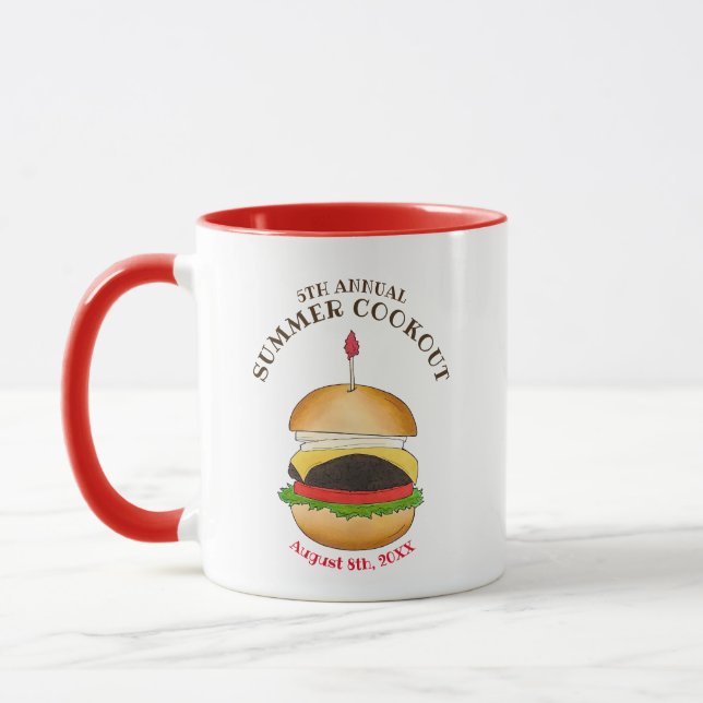 Cheeseburger Hamburger Burger Picnic Barbecue BBQ Mug (Left)