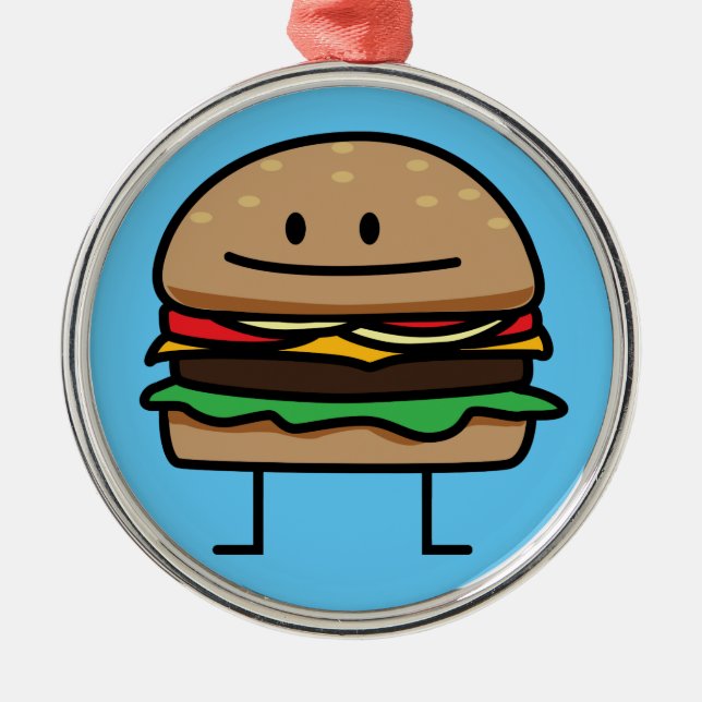Cheeseburger Hamburger ground meat Beef cheese bun Metal Tree Decoration (Front)