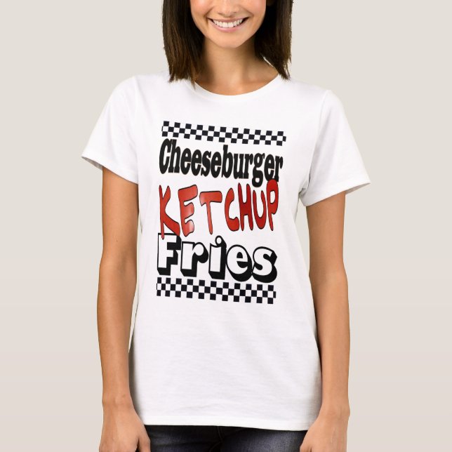 Cheeseburger Ketchup Fries T-Shirt (Front)