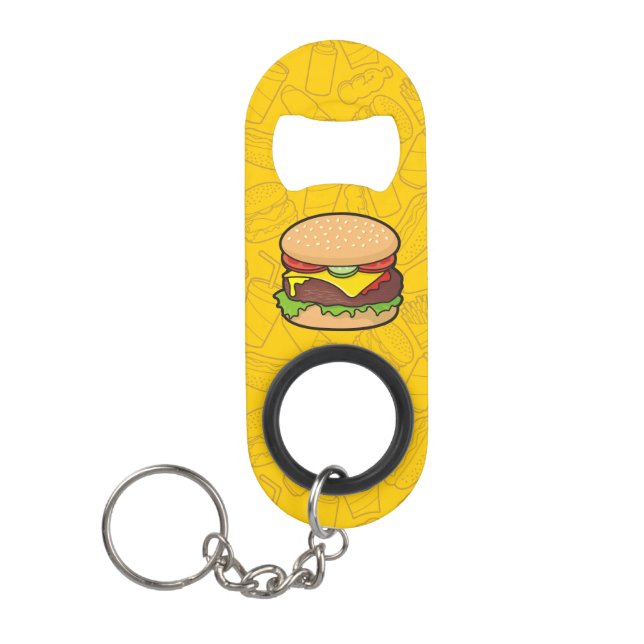Cheeseburger Keychain Bottle Opener (Front)