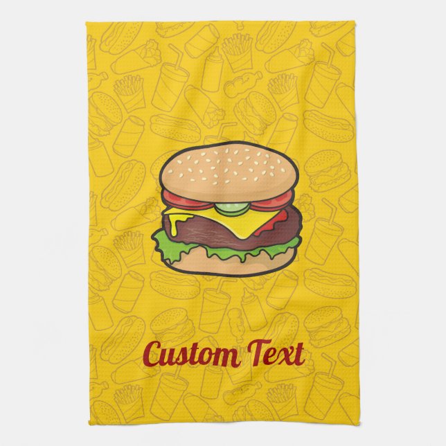 Cheeseburger Kitchen Towel (Vertical)