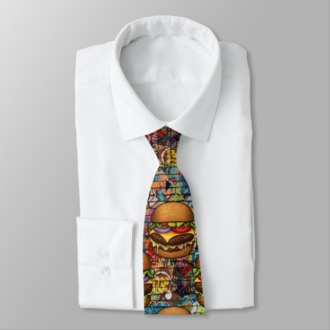 Cheeseburger Neck Tie (Tied)